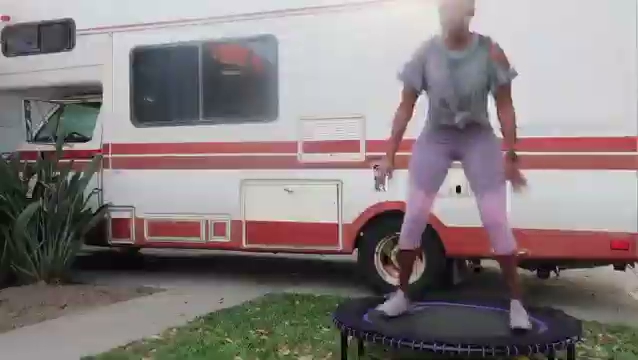 Family enjoying rebounder together